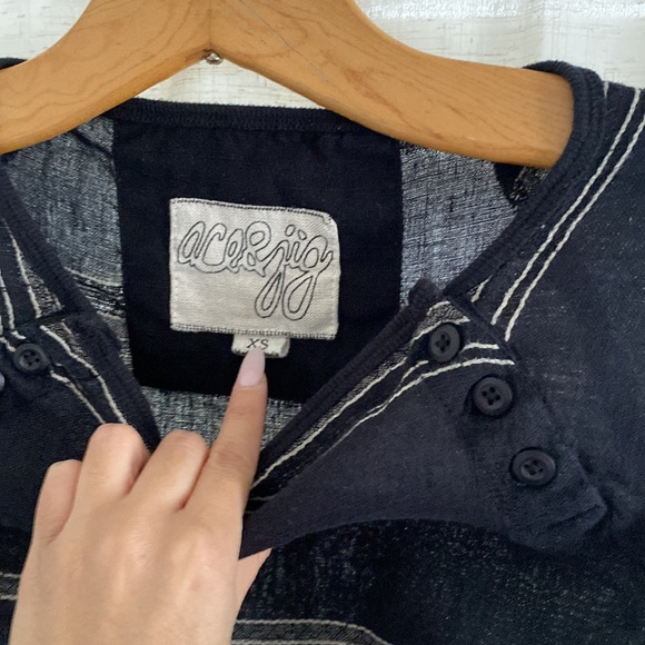 ACE & JIG horizontal stripe linen button top - Picture 4 of 5